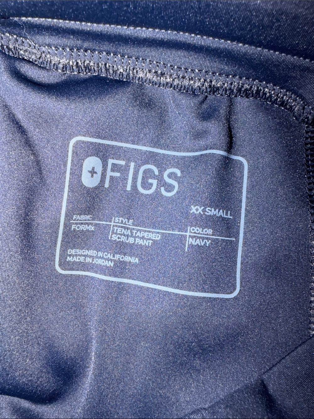 Figs Navy Scrub Set with Contrast Drawstring - Picture 3 of 3